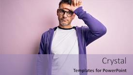  Presentation with purple - Presentation design consisting of young-handsome-man-wearing-purple background and a light blue colored foreground