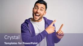  Presentation with purple - Audience pleasing presentation theme consisting of young-handsome-man-wearing-purple backdrop and a violet colored foreground