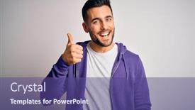  Presentation with handsome - Cool new PPT theme with young-handsome-man-wearing-purple backdrop and a violet colored foreground