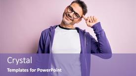  Presentation with great idea - Slides with young-handsome-man-wearing-purple background and a violet colored foreground