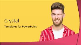  Presentation with red - Amazing slide deck having young handsome man wearing red backdrop and a  colored foreground