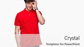  Presentation with red - PPT theme having young handsome man wearing red background and a  colored foreground