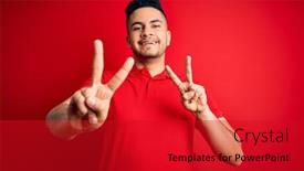  Presentation with polo - Beautiful slides featuring young-handsome-man-wearing-red backdrop and a crimson colored foreground