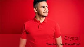  Presentation with red - Beautiful PPT theme featuring young-handsome-man-wearing-red backdrop and a crimson colored foreground