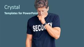  Presentation with health security - Presentation theme consisting of young-handsome-man-wearing-security background and a ocean colored foreground