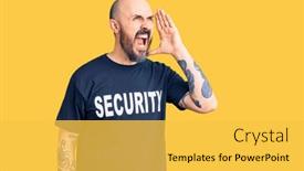  Presentation with security - PPT theme with young-handsome-man-wearing-security background and a yellow colored foreground