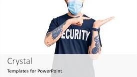  Presentation with security camera - Audience pleasing presentation theme consisting of young-handsome-man-wearing-security backdrop and a white colored foreground