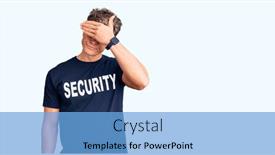  Presentation with security - Colorful presentation enhanced with young-handsome-man-wearing-security backdrop and a light blue colored foreground