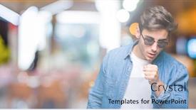  Presentation with healthcare - Audience pleasing slide set consisting of muscle tissue - young handsome man wearing sunglasses backdrop and a light blue colored foreground