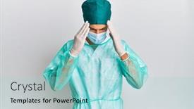  Presentation with hand surgeon - PPT layouts having young-handsome-man-wearing-surgeon background and a arctic colored foreground