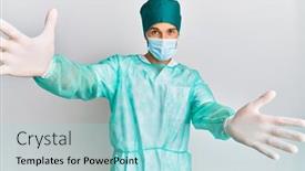  Presentation with hug - Amazing slide deck having young-handsome-man-wearing-surgeon backdrop and a arctic colored foreground