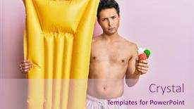  Presentation with mattress - Presentation consisting of young-handsome-man-wearing-swimsuit background and a lemonade colored foreground