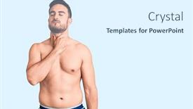  Presentation with sore throat - Audience pleasing presentation theme consisting of young-handsome-man-wearing-swimwear backdrop and a sky blue colored foreground