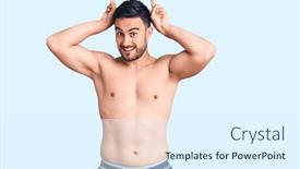  Presentation with bunny - Presentation featuring young-handsome-man-wearing-swimwear background and a sky blue colored foreground