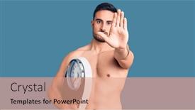  Presentation with defense - Cool new theme with young-handsome-man-wearing-swimwear backdrop and a coral colored foreground