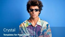  Presentation with handsome - Presentation theme featuring young-handsome-man-wearing-thug background and a ocean colored foreground