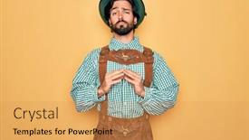  Presentation with festival - Cool new slide deck with young-handsome-man-wearing-tratidional backdrop and a yellow colored foreground