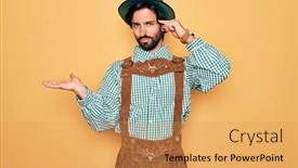  Presentation with festival - Presentation theme enhanced with young-handsome-man-wearing-tratidional background and a yellow colored foreground