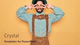  Presentation with festival - Presentation design with young-handsome-man-wearing-tratidional background and a yellow colored foreground