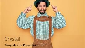  Presentation with great idea - PPT theme featuring young-handsome-man-wearing-tratidional background and a yellow colored foreground