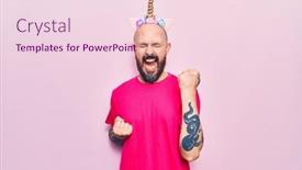  Presentation with unicorn - Colorful slides enhanced with young-handsome-man-wearing-unicorn backdrop and a lemonade colored foreground