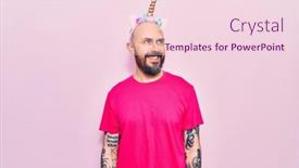  Presentation with unicorn - Presentation design consisting of young-handsome-man-wearing-unicorn background and a lemonade colored foreground