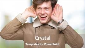  Presentation with man head in hands - Amazing slides having young handsome man wearing winter backdrop and a  colored foreground