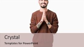  Presentation with young man wearing a hat - PPT theme having young handsome man wearing winter background and a  colored foreground