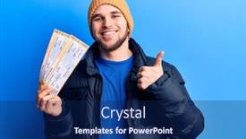  Presentation with winter - PPT theme consisting of young-handsome-man-wearing-winter background and a navy blue colored foreground