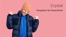  Presentation with winter - Amazing PPT layouts having young-handsome-man-wearing-winter backdrop and a coral colored foreground