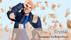  Presentation with winter - Theme enhanced with young-handsome-man-wearing-winter background and a lemonade colored foreground