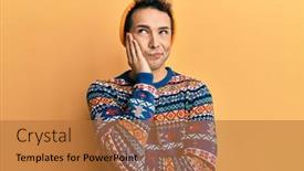  Presentation with wool - Presentation theme with young-handsome-man-wearing-wool background and a  colored foreground