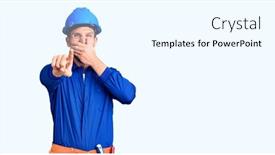  Presentation with shame - Presentation featuring young-handsome-man-wearing-worker background and a cool aqua colored foreground