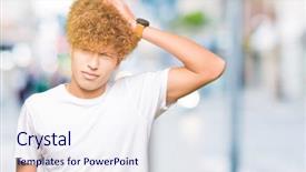  Presentation with afro hair salon - Presentation theme consisting of young handsome man with afro background and a  colored foreground