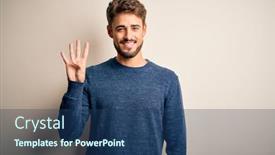  Presentation with beard - PPT layouts with young-handsome-man-with-beard background and a ocean colored foreground