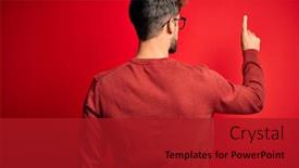  Presentation with beard - Cool new PPT layouts with young-handsome-man-with-beard backdrop and a crimson colored foreground