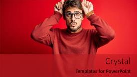  Presentation with beard - Theme having young-handsome-man-with-beard background and a crimson colored foreground