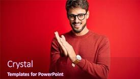  Presentation with beard - Cool new slide deck with young-handsome-man-with-beard backdrop and a wine colored foreground