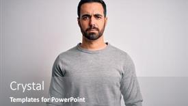  Presentation with beard - Slide deck with young-handsome-man-with-beard background and a gray colored foreground