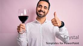  Presentation with drinking glass - Theme consisting of young-handsome-man-with-beard background and a lemonade colored foreground