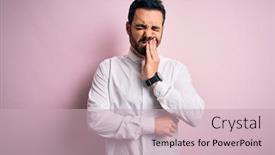  Presentation with illness - Slides enhanced with young-handsome-man-with-beard background and a soft green colored foreground