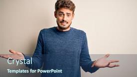  Presentation with beard - PPT theme with young-handsome-man-with-beard background and a ocean colored foreground