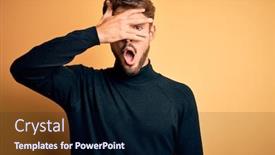  Presentation with beard - Slide deck consisting of young-handsome-man-with-beard background and a wine colored foreground