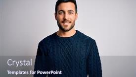  Presentation with beard - Theme enhanced with young-handsome-man-with-beard background and a navy blue colored foreground