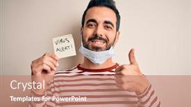  Presentation with alert - Cool new slides with young-handsome-man-with-beard backdrop and a coral colored foreground