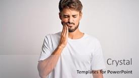  Presentation with beard - Slide set with young-handsome-man-with-beard background and a light gray colored foreground