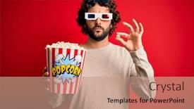  Presentation with red movie - Audience pleasing slide deck consisting of young-handsome-man-with-beard backdrop and a coral colored foreground