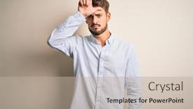  Presentation with beard - Presentation design featuring young-handsome-man-with-beard background and a mint green colored foreground