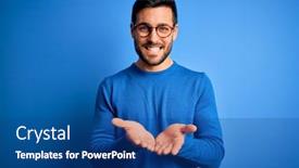  Presentation with man heart attact hand hold - Amazing theme having young-handsome-man-with-beard backdrop and a ocean colored foreground