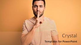  Presentation with beard - Audience pleasing slides consisting of young-handsome-man-with-beard backdrop and a coral colored foreground